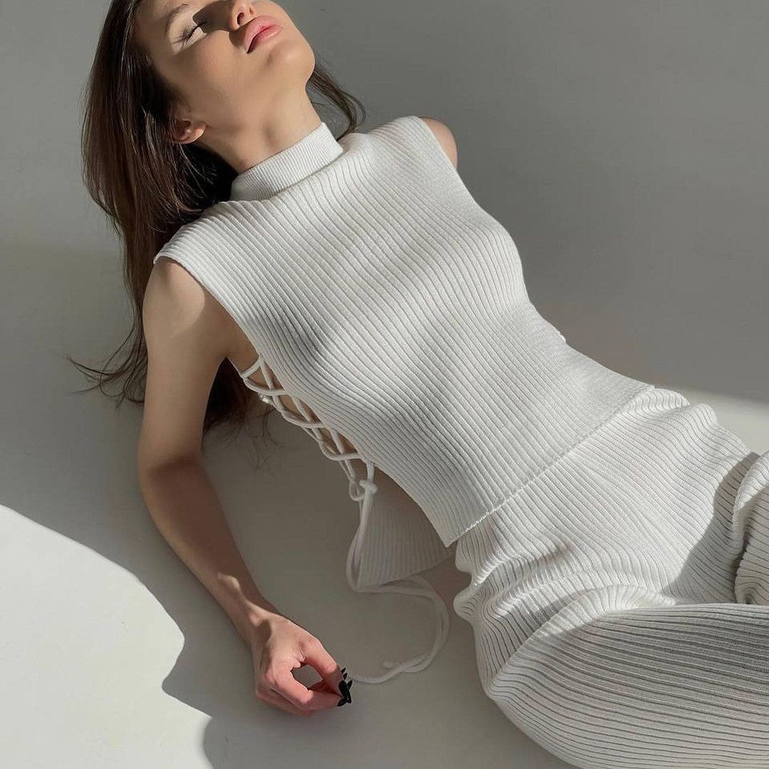 Knit Vest Suit Set