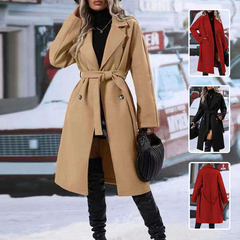 Belted Noir Trench