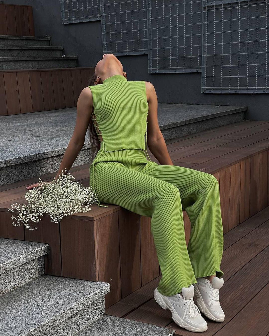 Knit Vest Suit Set