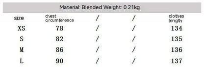 Size chart for Foil Luxe Dress Foil Luxe Dress showing XS, S, M, L measurements for chest circumference and length.