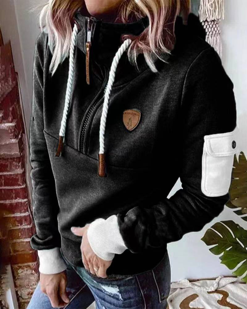 Patchwork Zip Sweater