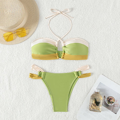 Halter Contrast Bikini