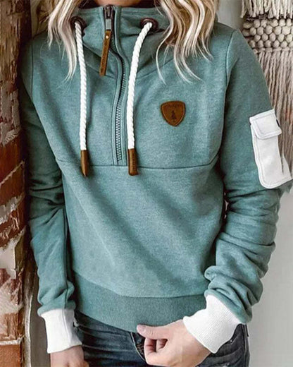 Patchwork Zip Sweater