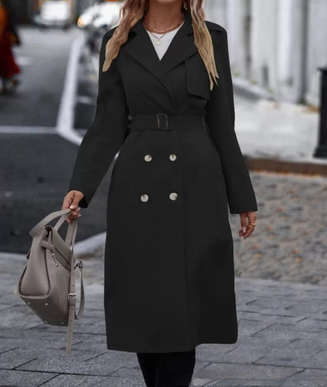 Belted Noir Trench